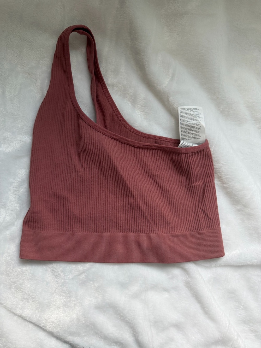 NWOT H&M Mauve One Shoulder Crop Top